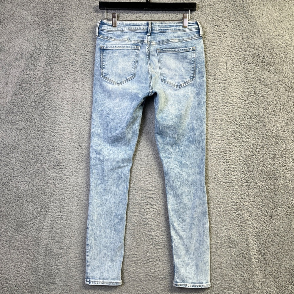 Old Navy Rockstar Jeans Women 8 Super Skinny Mid-Rise Distressed Patch Y2K Style - Picture 2 of 7